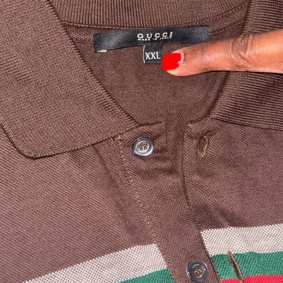FREE SHIPPING Gucci Piquet Monogram Polo Style Shirt - Picture 2 of 10